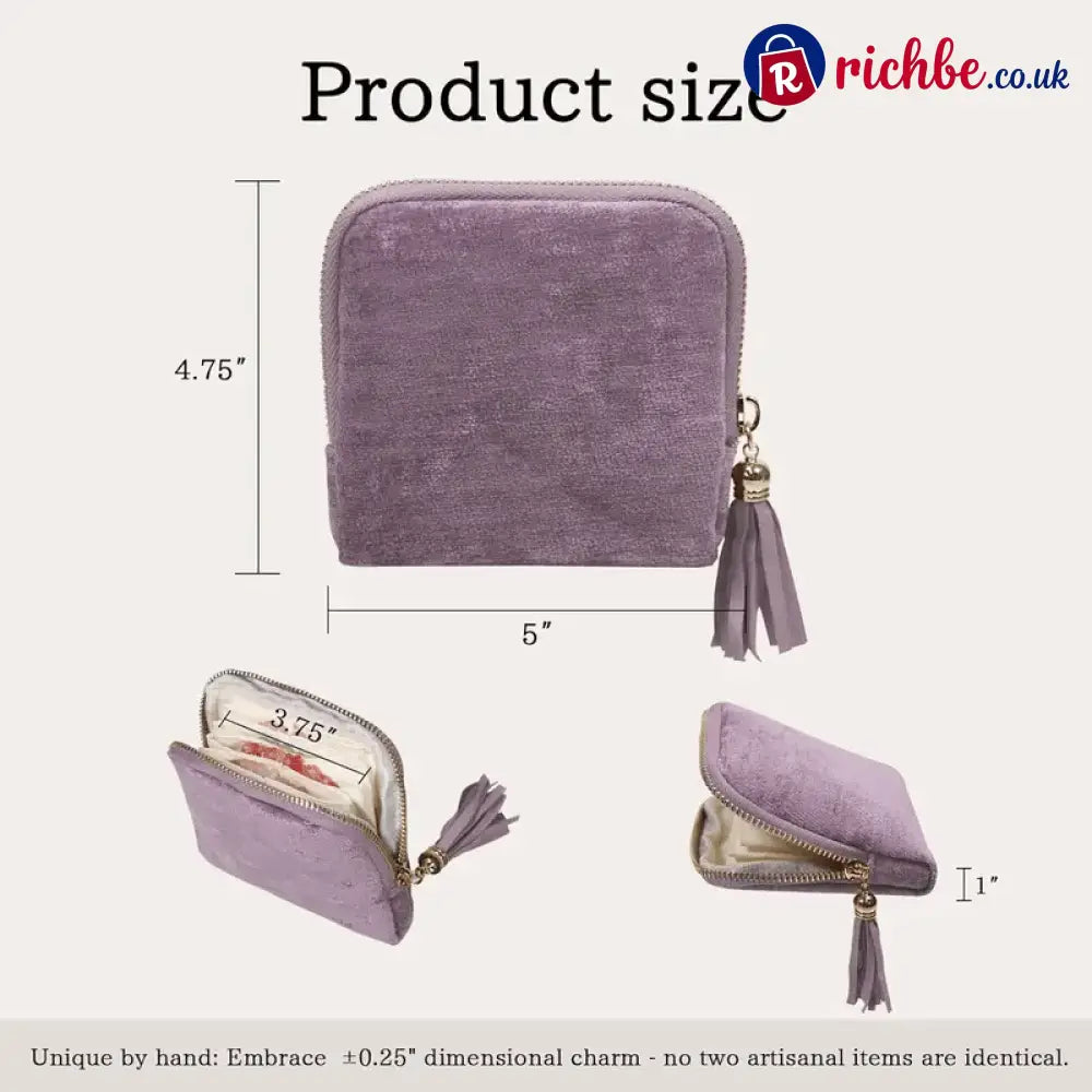 Jewelry zippered pocket case Travel Jewelry Bag Portable Organizer