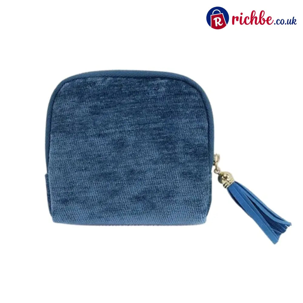 Jewelry zippered pocket case Travel Jewelry Bag Portable Organizer - Blue