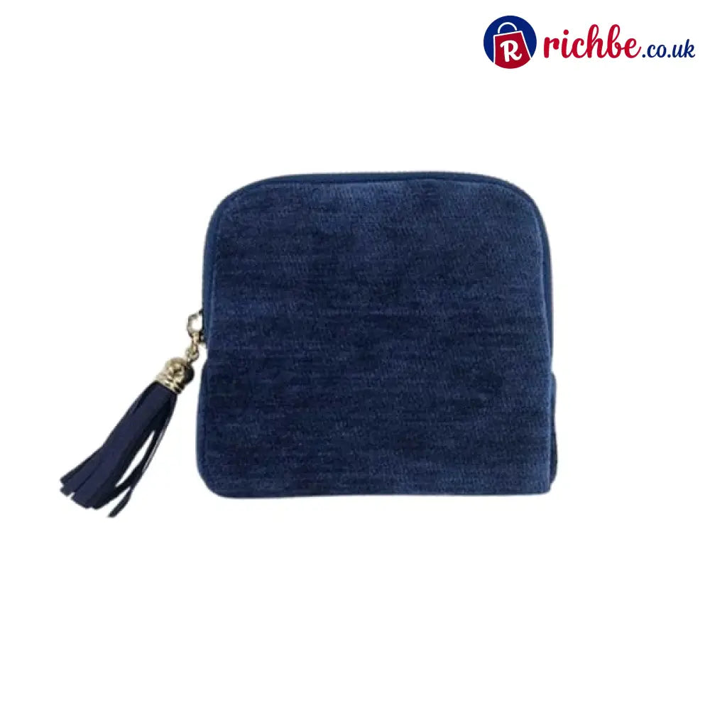 Jewelry zippered pocket case Travel Jewelry Bag Portable Organizer - Deep Blue