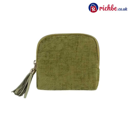 Jewelry zippered pocket case Travel Jewelry Bag Portable Organizer - Green
