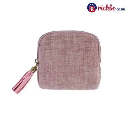 Jewelry zippered pocket case Travel Jewelry Bag Portable Organizer - Pink