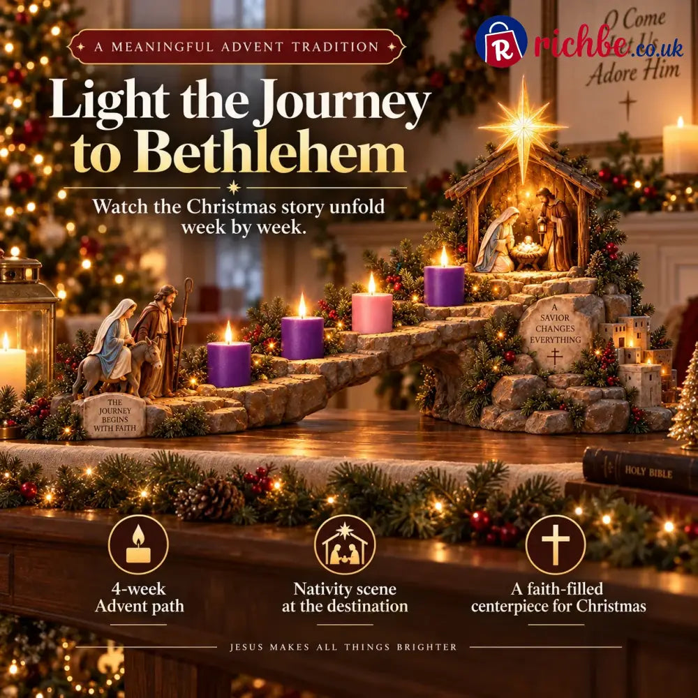 ✨✝️ Journey to Bethlehem – 4-Week Lighted Advent Nativity Path
