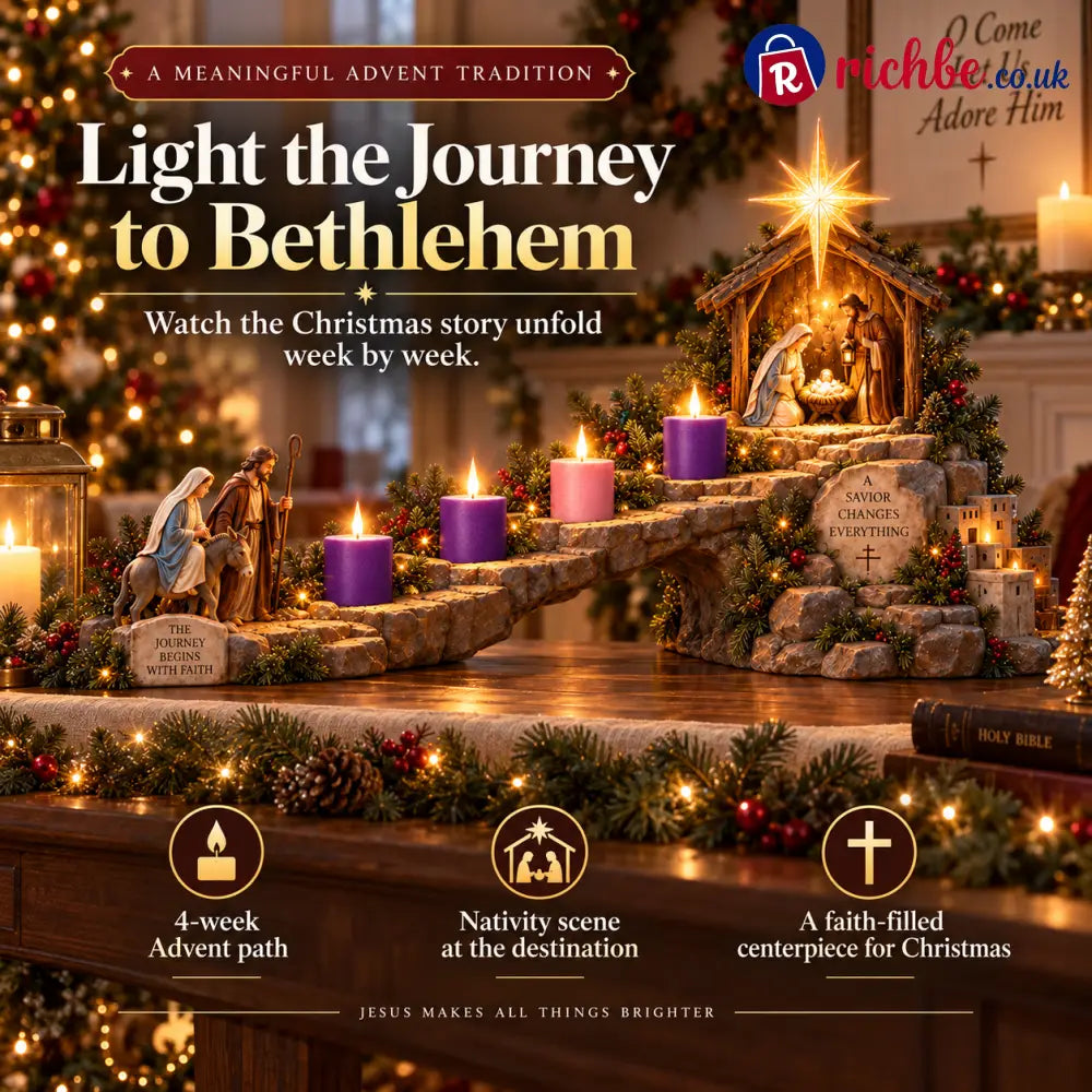 ✨✝️ Journey to Bethlehem – 4-Week Lighted Advent Nativity Path