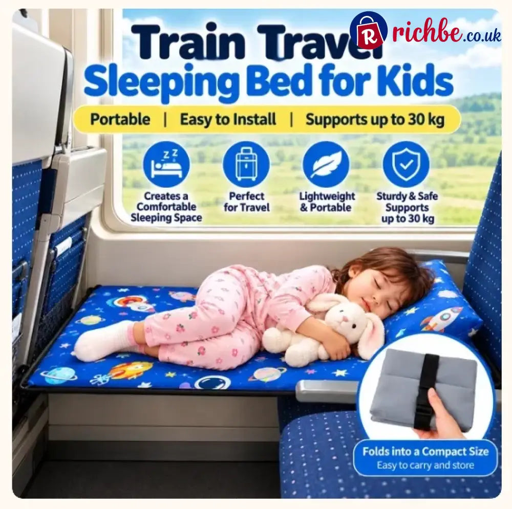🚞Portable Kids Travel Bed | Airplane & Train Seat Extender Anti-slip Foldable Sleeping Mat for Toddler Long Journey
