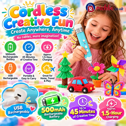 🎨 Kids Low-Temperature 3D Printing Pen Kit – Draw Build & Create in 3D