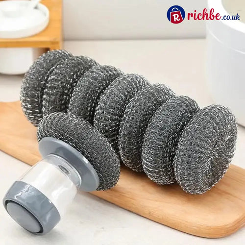 Kitchen Soap Press Dispensing Palm Brush – Built-In Soap Dispenser & Ergonomic Grip 🧼 - Houseware & Kitchen