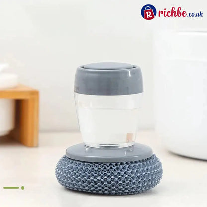 Kitchen Soap Press Dispensing Palm Brush – Built-In Soap Dispenser & Ergonomic Grip 🧼 - Houseware & Kitchen