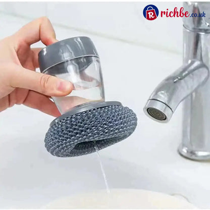 Kitchen Soap Press Dispensing Palm Brush – Built-In Soap Dispenser & Ergonomic Grip 🧼 - Houseware & Kitchen