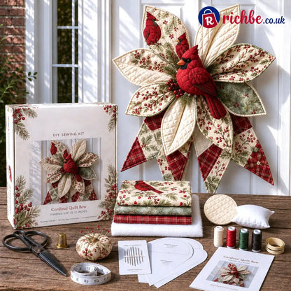 Large Patchwork Bow Sewing Kit - Cardinal - 2