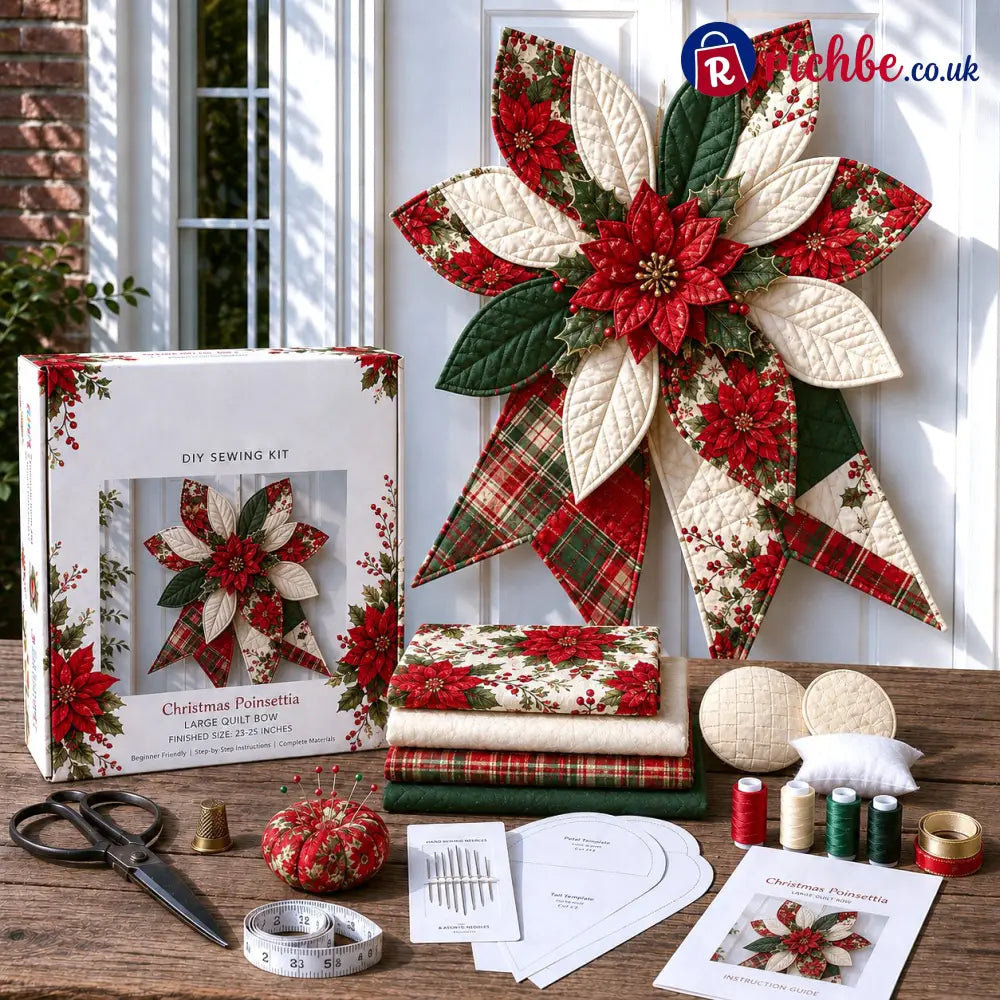 Large Patchwork Bow Sewing Kit - Christmas - 2
