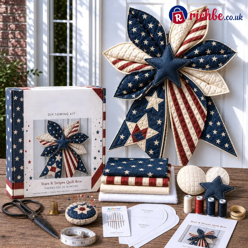Large Patchwork Bow Sewing Kit - The U.S. Flag - 2