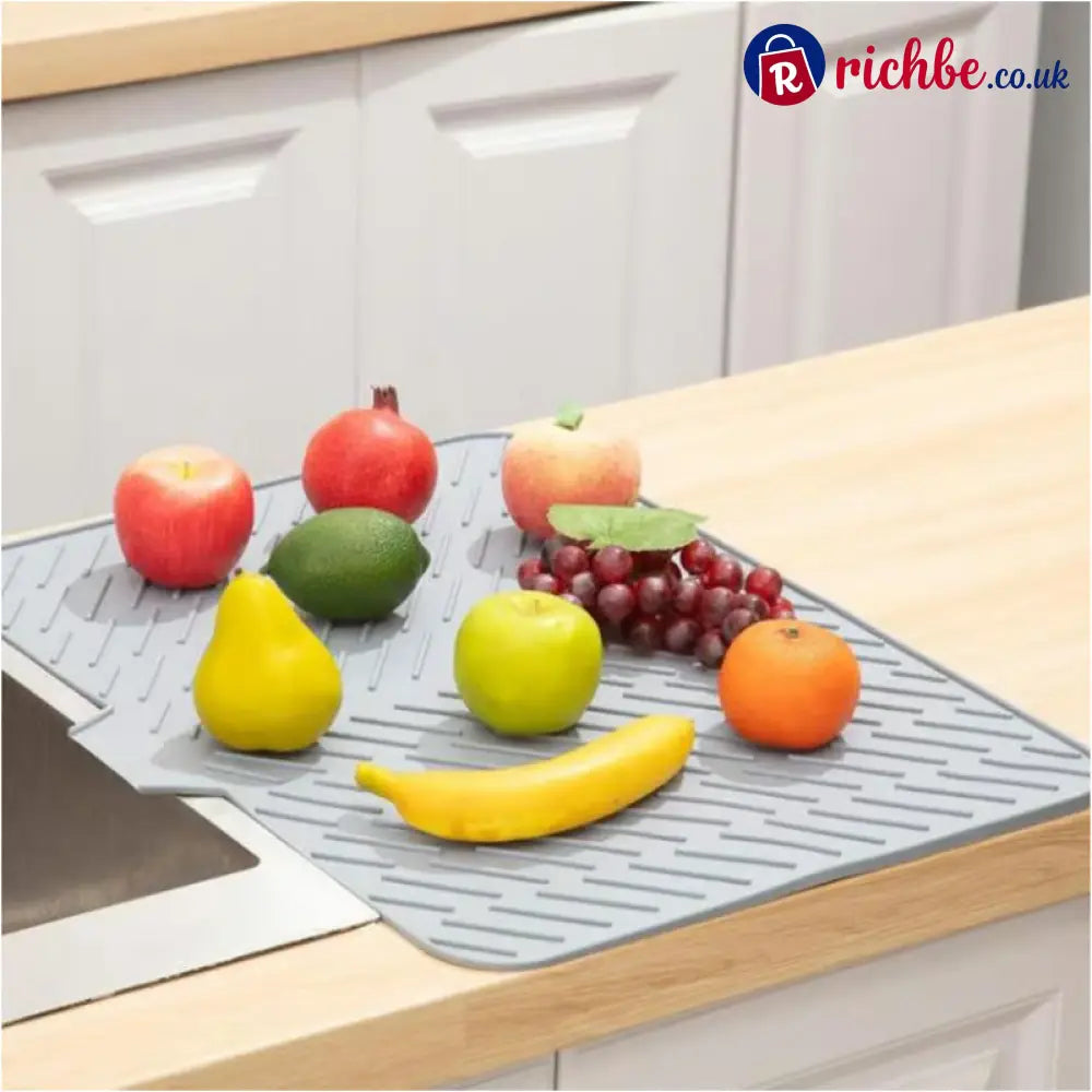 Large Size Silicone Drying Mat with Drain Lip - Houseware & Kitchen