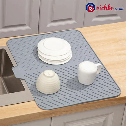Large Size Silicone Drying Mat with Drain Lip - Houseware & Kitchen