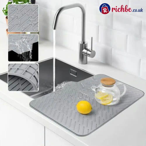 Large Size Silicone Drying Mat with Drain Lip - Houseware & Kitchen