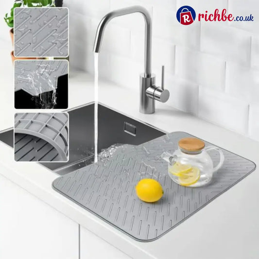 Large Size Silicone Drying Mat with Drain Lip - Houseware & Kitchen