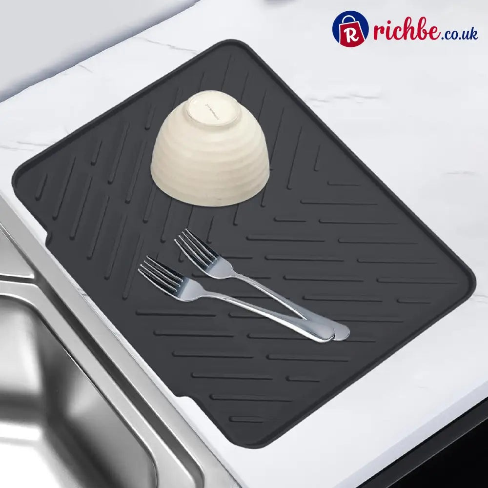 Large Size Silicone Drying Mat with Drain Lip - Houseware & Kitchen