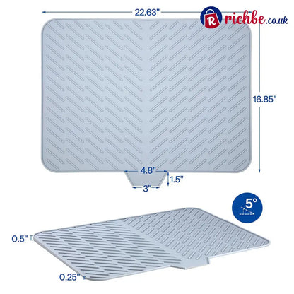 Large Size Silicone Drying Mat with Drain Lip - Houseware & Kitchen