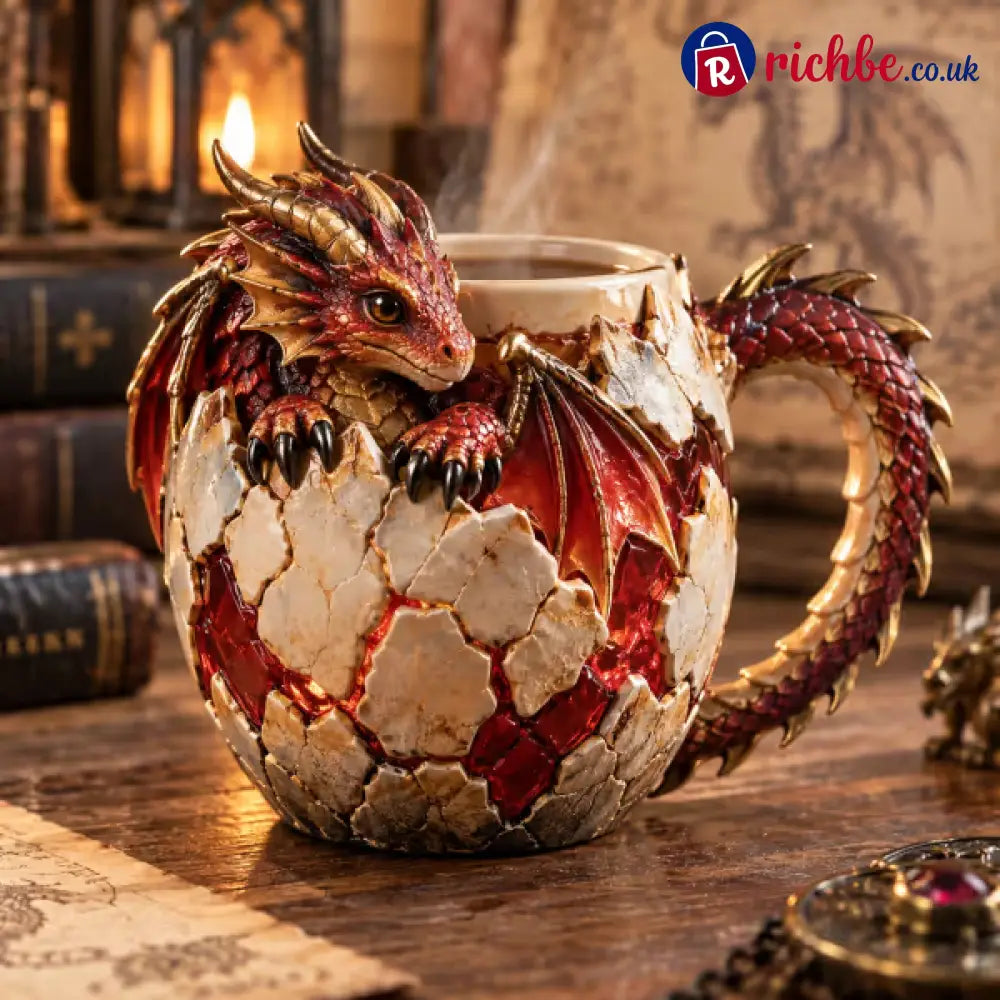 ⏳ Last Day 48% OFF – 🐉 Dragonbound Realms™ Sculpted Dragon Mug Collection | 6 Fantasy Realm Designs with Raised 3D
