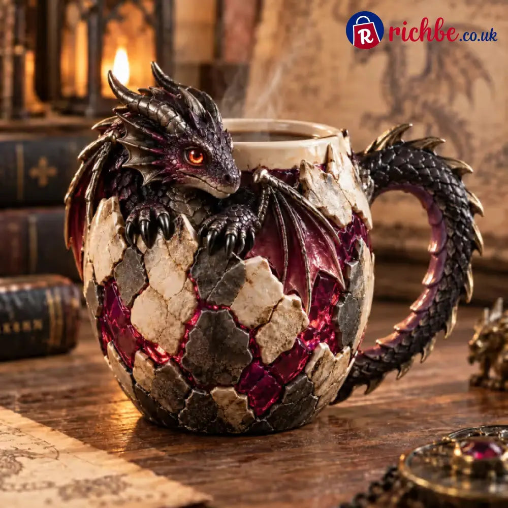 ⏳ Last Day 48% OFF – 🐉 Dragonbound Realms™ Sculpted Dragon Mug Collection | 6 Fantasy Realm Designs with Raised 3D