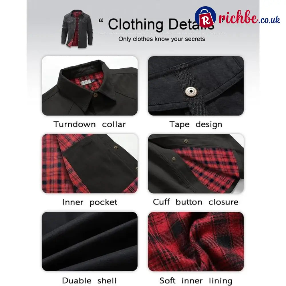 ⭐LAST DAY 48% OFF-Men’s Flannel Lined Shacket Jacket