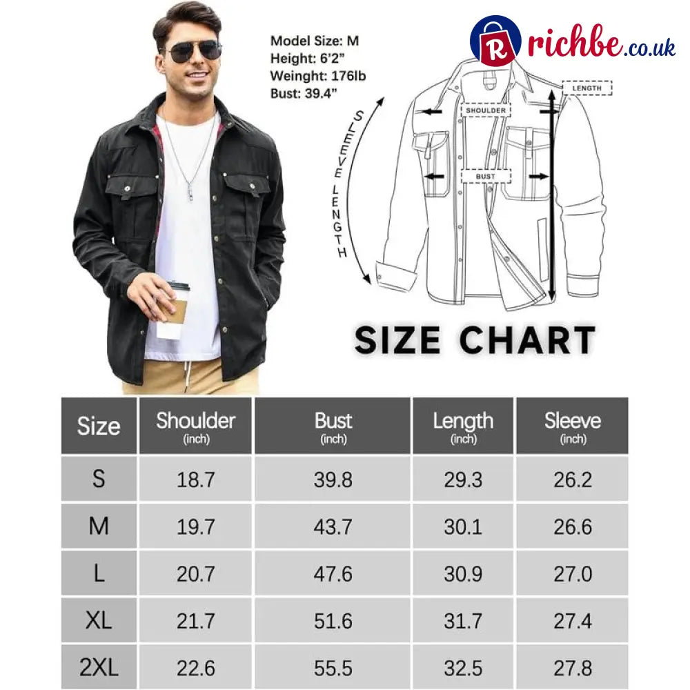 ⭐LAST DAY 48% OFF-Men’s Flannel Lined Shacket Jacket