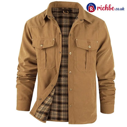 ⭐LAST DAY 48% OFF-Men’s Flannel Lined Shacket Jacket - Yellow / S