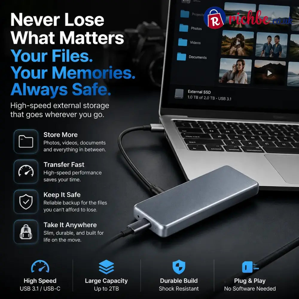 🔥 LAST DAY 48% OFF-Portable External SSD – Protect Your Photos Videos & Important Files