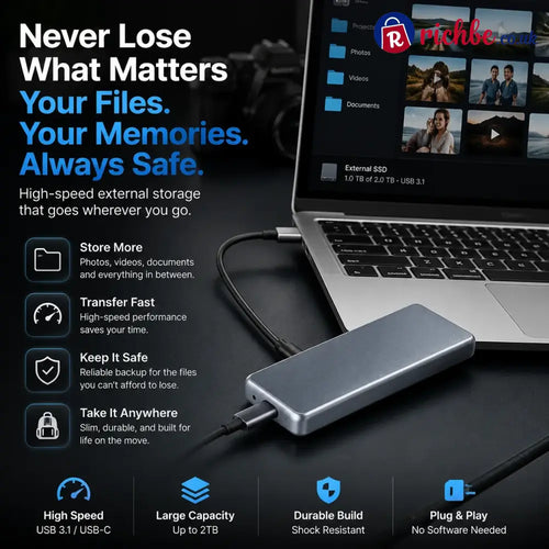 🔥 LAST DAY 48% OFF-Portable External SSD – Protect Your Photos Videos & Important Files