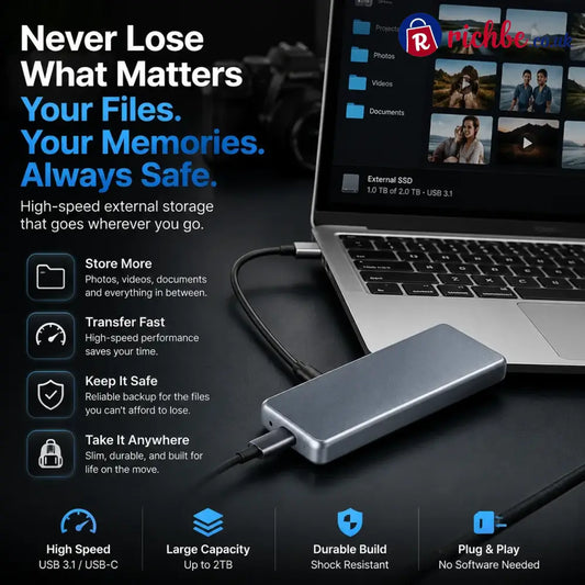 🔥 LAST DAY 48% OFF-Portable External SSD – Protect Your Photos Videos & Important Files