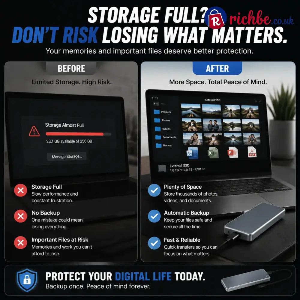 🔥 LAST DAY 48% OFF-Portable External SSD – Protect Your Photos Videos & Important Files