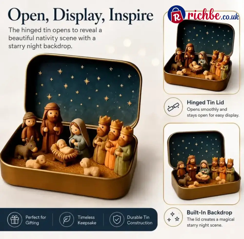 🔥Last Day 48% OFF - ✝️Religious Pocket-Size Mini Nativity Scene Set with Storage Box