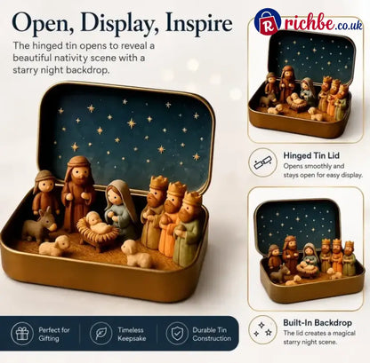 🔥Last Day 48% OFF - ✝️Religious Pocket-Size Mini Nativity Scene Set with Storage Box