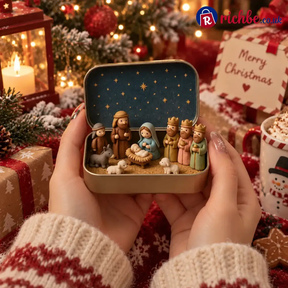 🔥Last Day 48% OFF - ✝️Religious Pocket-Size Mini Nativity Scene Set with Storage Box