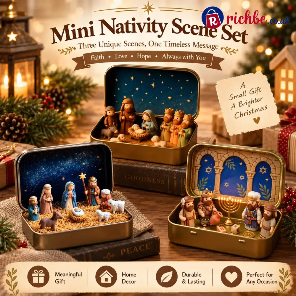 🔥Last Day 48% OFF - ✝️Religious Pocket-Size Mini Nativity Scene Set with Storage Box - 🔥All Scenes（3PCS）Save 15% ＆Free