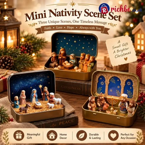 🔥Last Day 48% OFF - ✝️Religious Pocket-Size Mini Nativity Scene Set with Storage Box - 🔥All Scenes（3PCS）Save 15% ＆Free