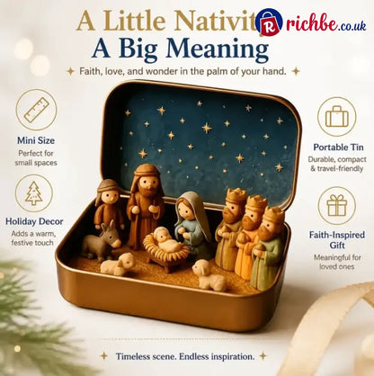 🔥Last Day 48% OFF - ✝️Religious Pocket-Size Mini Nativity Scene Set with Storage Box - Holy Night Nativity Scene