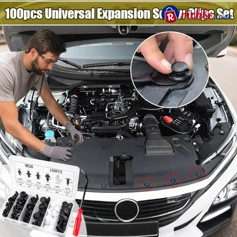 🔥 LAST DAY 49% OFF-100pcs Universal Expansion Screw Clips Set– Suitable For Car Mudguards Door Panels C05 C20 C32 B01