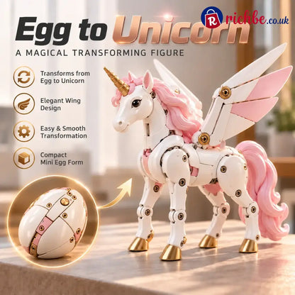 Last Day 49% OFF – 🦄 2-in-1✨ Transforming Mechanical Unicorn Egg – Winged Fantasy Figure