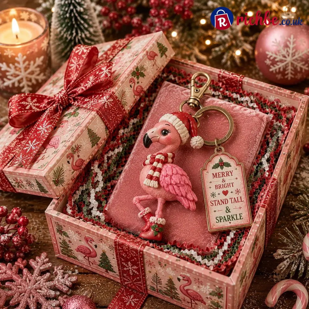 🔥Last Day 49% OFF🎄 2026 Christmas Character Keychain Gift Box🎁 - Flamingo / ⚡Super fast delivery ⚡On Sale & Quick Ship