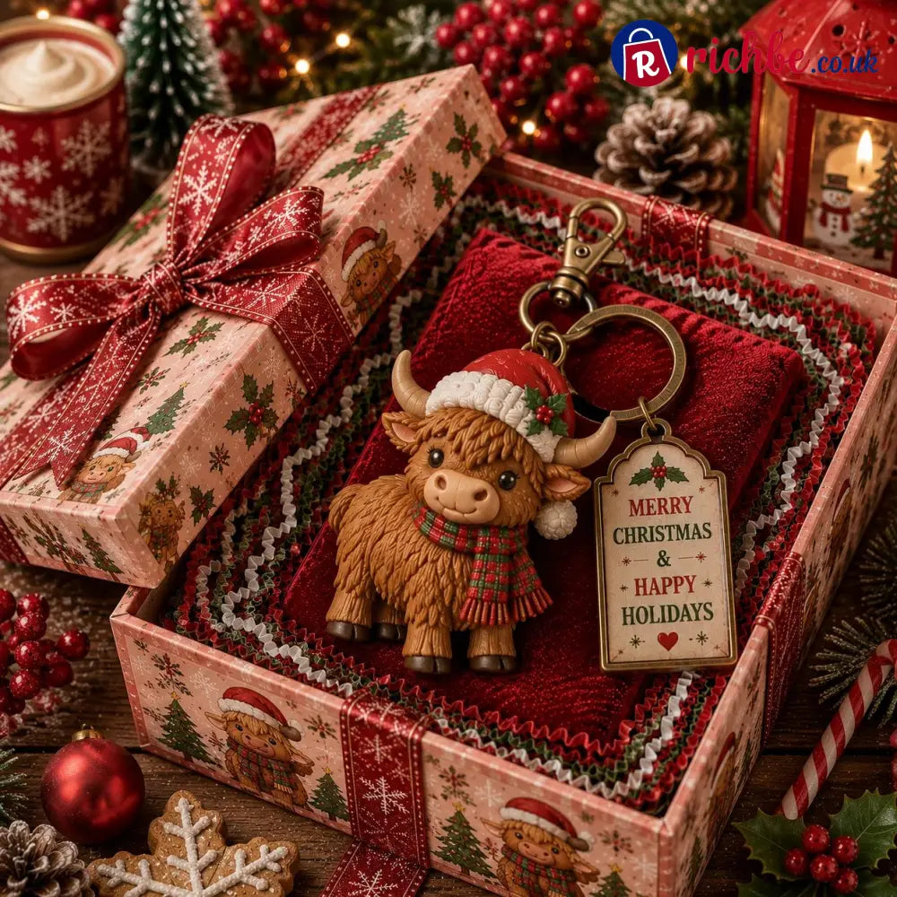 🔥Last Day 49% OFF🎄 2026 Christmas Character Keychain Gift Box🎁 - Highland cow / ⚡Super fast delivery ⚡On Sale & Quick