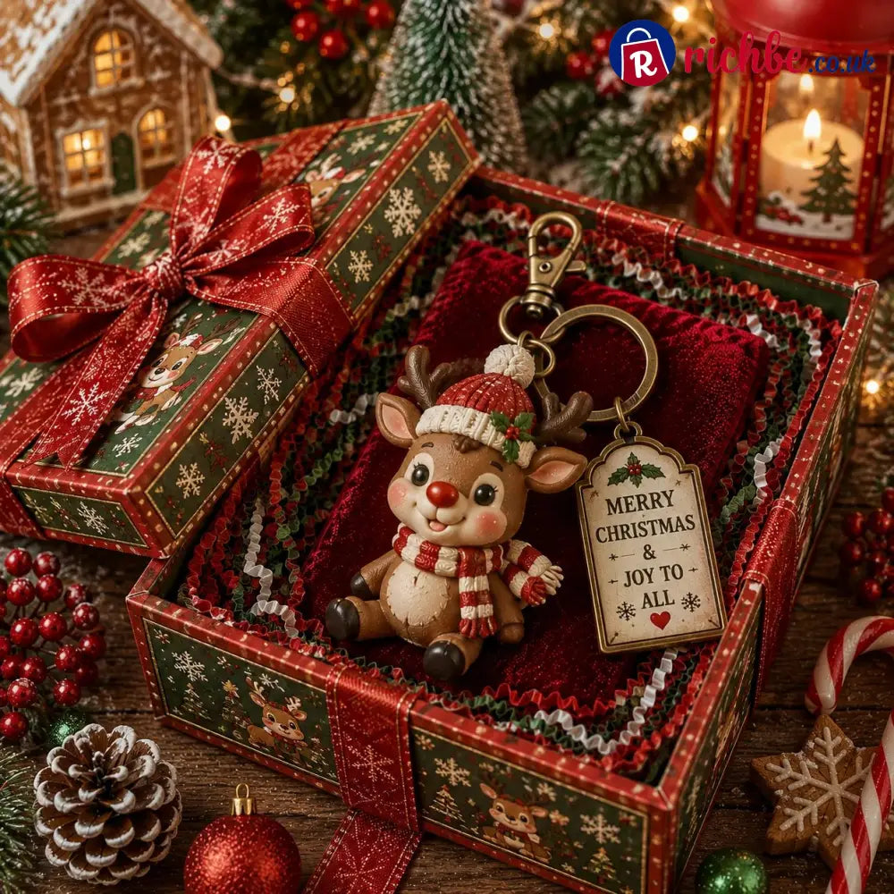 🔥Last Day 49% OFF🎄 2026 Christmas Character Keychain Gift Box🎁 - Reindeer / ⚡Super fast delivery ⚡On Sale & Quick Ship