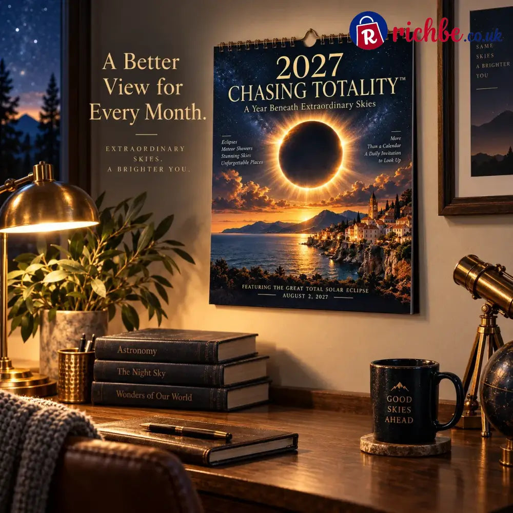 ⏳ Last Day 49% OFF – 🌌 2027 Chasing Totality™ Celestial Wall Calendar | 12 Extraordinary Skies & August Total Solar