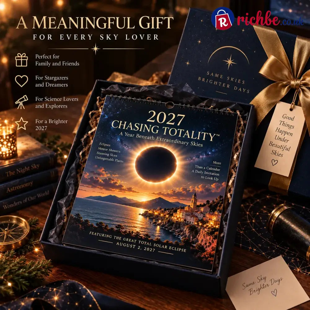 ⏳ Last Day 49% OFF – 🌌 2027 Chasing Totality™ Celestial Wall Calendar | 12 Extraordinary Skies & August Total Solar