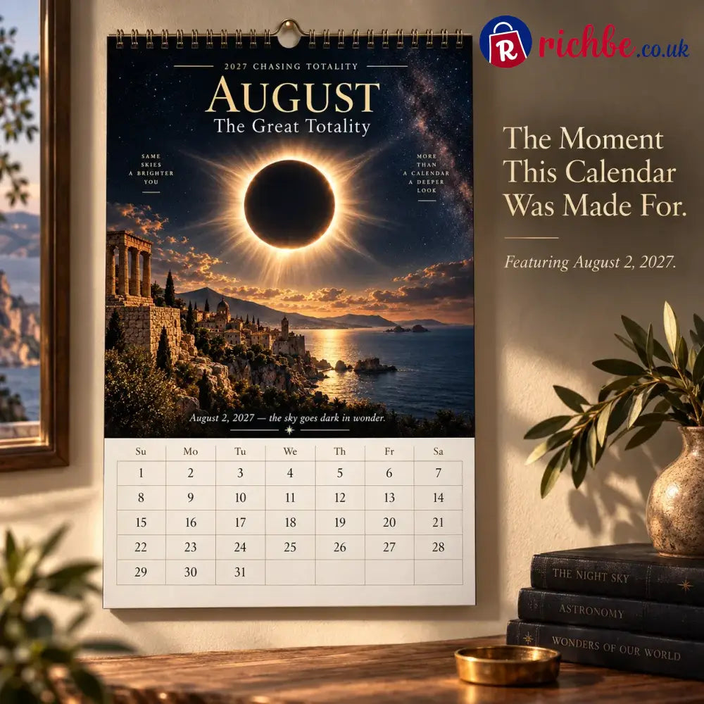⏳ Last Day 49% OFF – 🌌 2027 Chasing Totality™ Celestial Wall Calendar | 12 Extraordinary Skies & August Total Solar