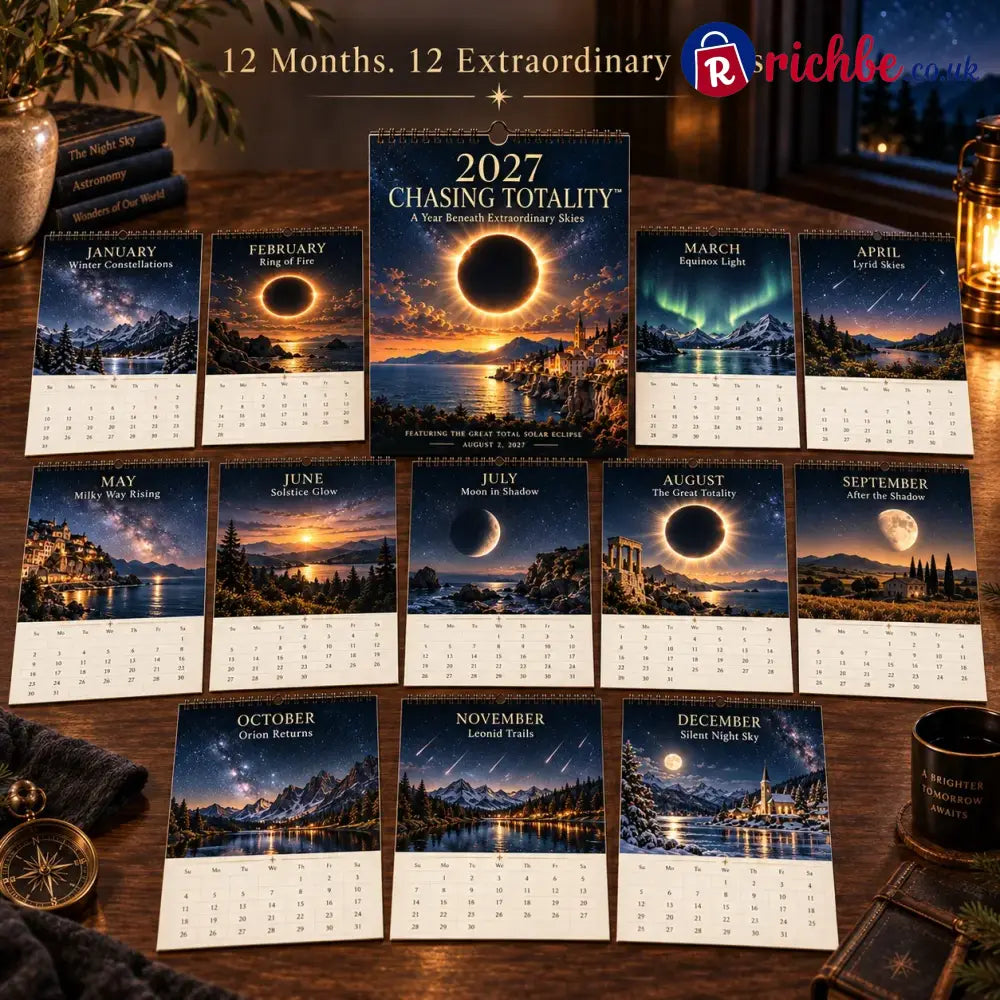 ⏳ Last Day 49% OFF – 🌌 2027 Chasing Totality™ Celestial Wall Calendar | 12 Extraordinary Skies & August Total Solar