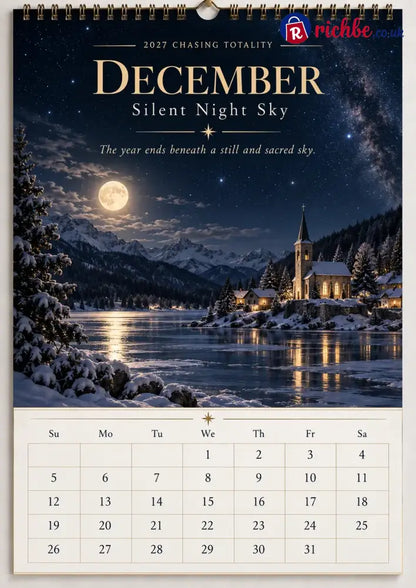⏳ Last Day 49% OFF – 🌌 2027 Chasing Totality™ Celestial Wall Calendar | 12 Extraordinary Skies & August Total Solar