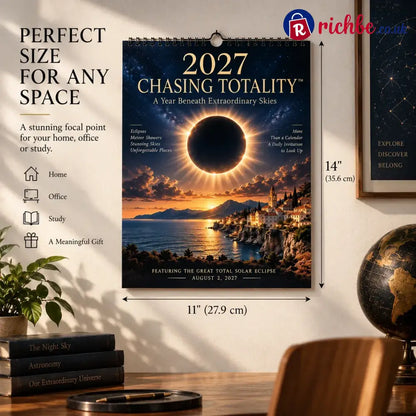⏳ Last Day 49% OFF – 🌌 2027 Chasing Totality™ Celestial Wall Calendar | 12 Extraordinary Skies & August Total Solar