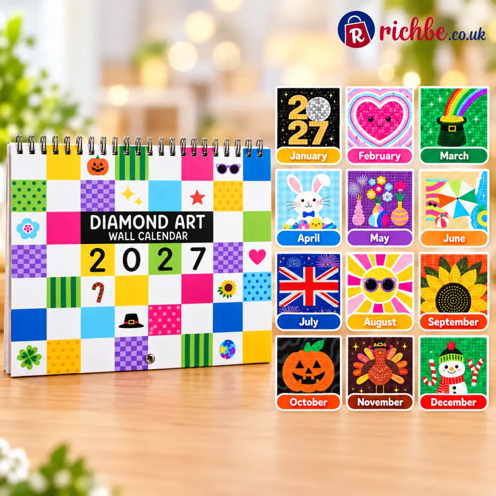 ⏳ Last Day 49% OFF – 💎 2027 Diamond Art Wall Calendar | 12 Monthly Designs ✨
