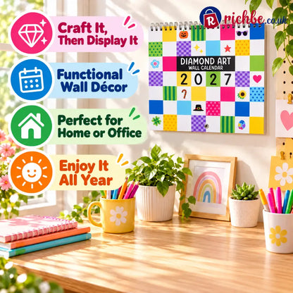 ⏳ Last Day 49% OFF – 💎 2027 Diamond Art Wall Calendar | 12 Monthly Designs ✨