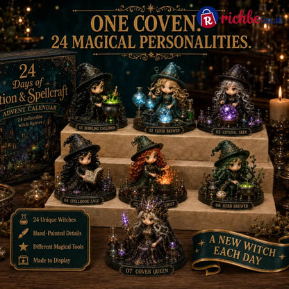 🧙‍♀️ LAST DAY 49% OFF – 24 Days Of Witchy Surprises Advent Calendar | 24 Unique Collectible Witches with Magical Themes, Mini Figures & Fantasy Display Collection ✨